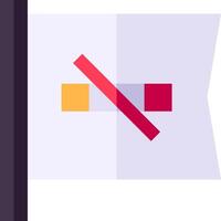A red and yellow flag with a cross through it vector