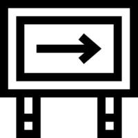 A black and white sign with an arrow pointing in one direction vector