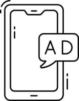 Ad on smartphone vector