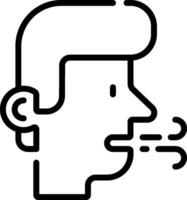 A man with a mouth open and a nose vector