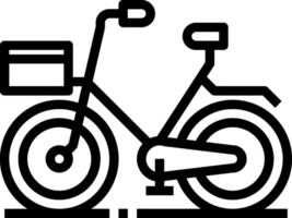 Bicycle icon with a basket and a basket on the front vector