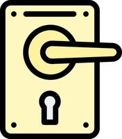 A door handle with a keyhole icon vector