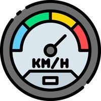 A speedometer with the word kmh on it vector