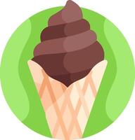 Ice cream icon in a green circle vector