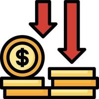 An icon of a dollar sign and a stack of coins vector
