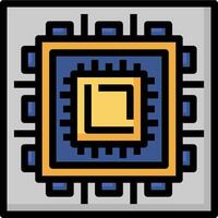 A computer chip icon vector