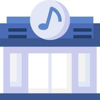 A music store with a music note on the front vector