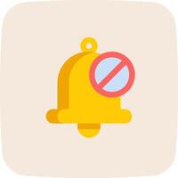 A yellow bell with a red circle around it vector