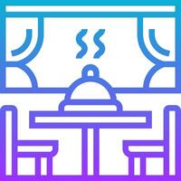 A restaurant with a table and chairs vector