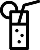 A black and white icon of a drink with a straw vector