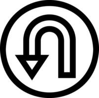 A black and white arrow pointing to the left vector