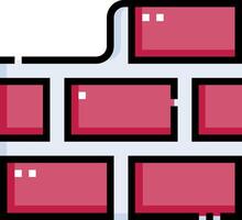 A red brick wall with four squares on it vector