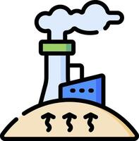 A factory with smoke coming out of it vector