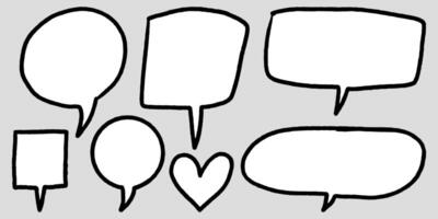 Doodle sketch style of speech bubbles hand drawn illustration. for concept design. vector