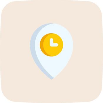 A map pin with a clock icon vector