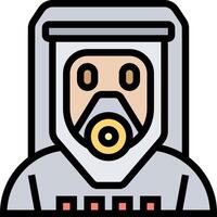 A man in a gas mask icon vector