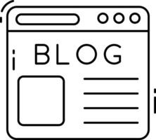 Blog icon with a black outline vector