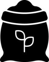 A black and white icon of a jar with a plant inside vector