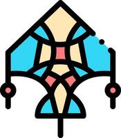A colorful kite with a geometric design vector