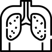 Lungs icon with a black and white background vector