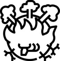 A cartoon fire with a large head and two horns vector