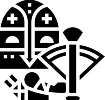 A black and white image of a cross and a cross vector