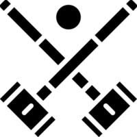 A black and white image of two crossed sticks vector