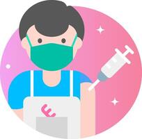 A man with a mask and a syringe vector