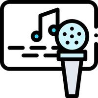A microphone and music note icon vector