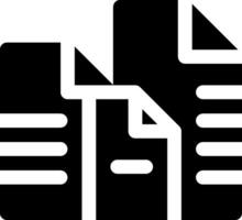 A black and white icon of a document vector