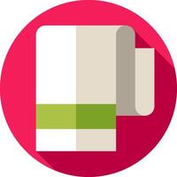 A flat icon of a towel with a green stripe vector