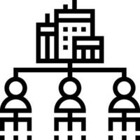 A black and white image of a group of people in front of a building vector