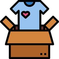 A t - shirt in a box with a heart vector