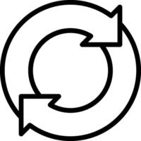 A circular arrow pointing to the left and right vector