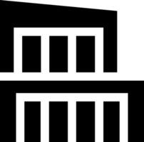 A black and white image of a building with columns vector
