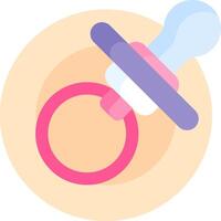A pacifier with a pink ring on it vector