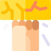 A hand holding a yellow and orange object vector