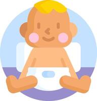 A cartoon baby sitting on a toilet vector