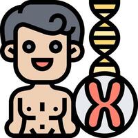 A man holding a dna strand and a dna molecule vector