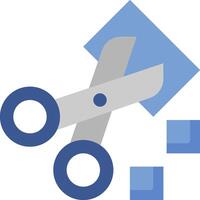 A pair of scissors cutting through a square vector