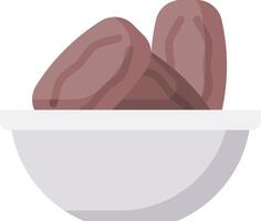 A bowl of dates on a white background vector