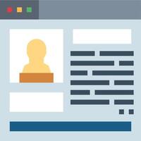 How to create a profile on a website vector