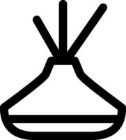 A black and white image of a vase with sticks vector