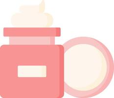A jar of cream with cream on top vector