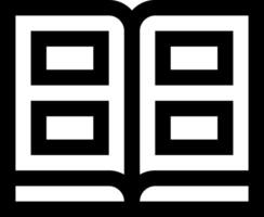A black and white open book icon vector