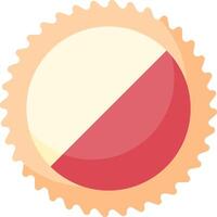 A red and white pie with a red and white stripe vector