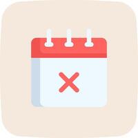 Calendar icon with x on it vector