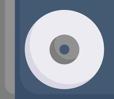 A disc icon on a blue background vector