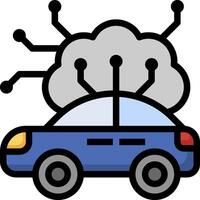 A car with a cloud on top of it vector