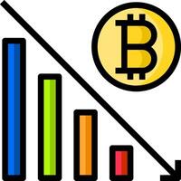 Bitcoin graph chart icon vector